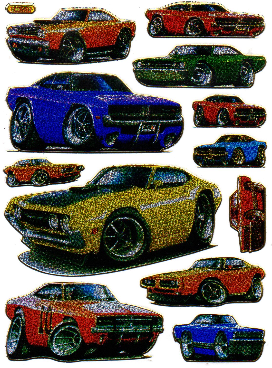 Autocollant de voiture de muscle de voiture effet de paillettes métalliques écoliers artisanat maternelle 1 feuille 250