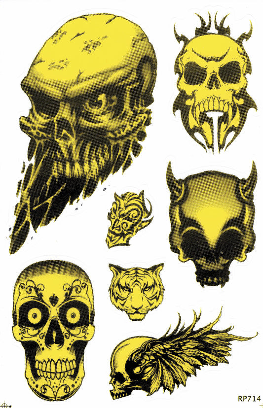 Teufel Totenkopf Skull Aufkleber Sticker Motorrad Roller Skateboard Auto Tuning Modellbau selbstklebend 268