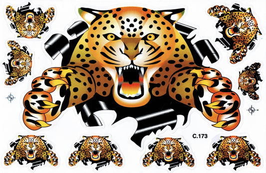 Leopard Aufkleber Sticker Motorrad Roller Skateboard Auto Tuning Modellbau selbstklebend 269