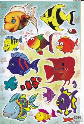 Fische Meer Aquarium Fisch Tiere Aufkleber Sticker für Kinder Basteln Kindergarten Geburtstag 1 Bogen 278