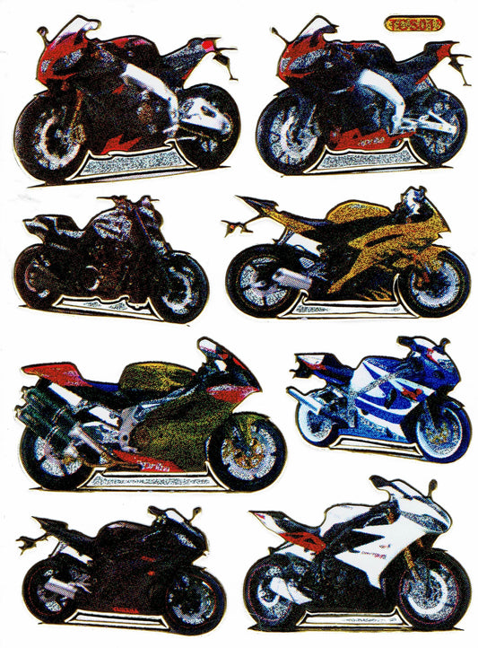 Motorrad Biker Chopper Aufkleber Sticker metallic Glitzer Effekt Schule Kinder Basteln Kindergarten 1 Bogen 296