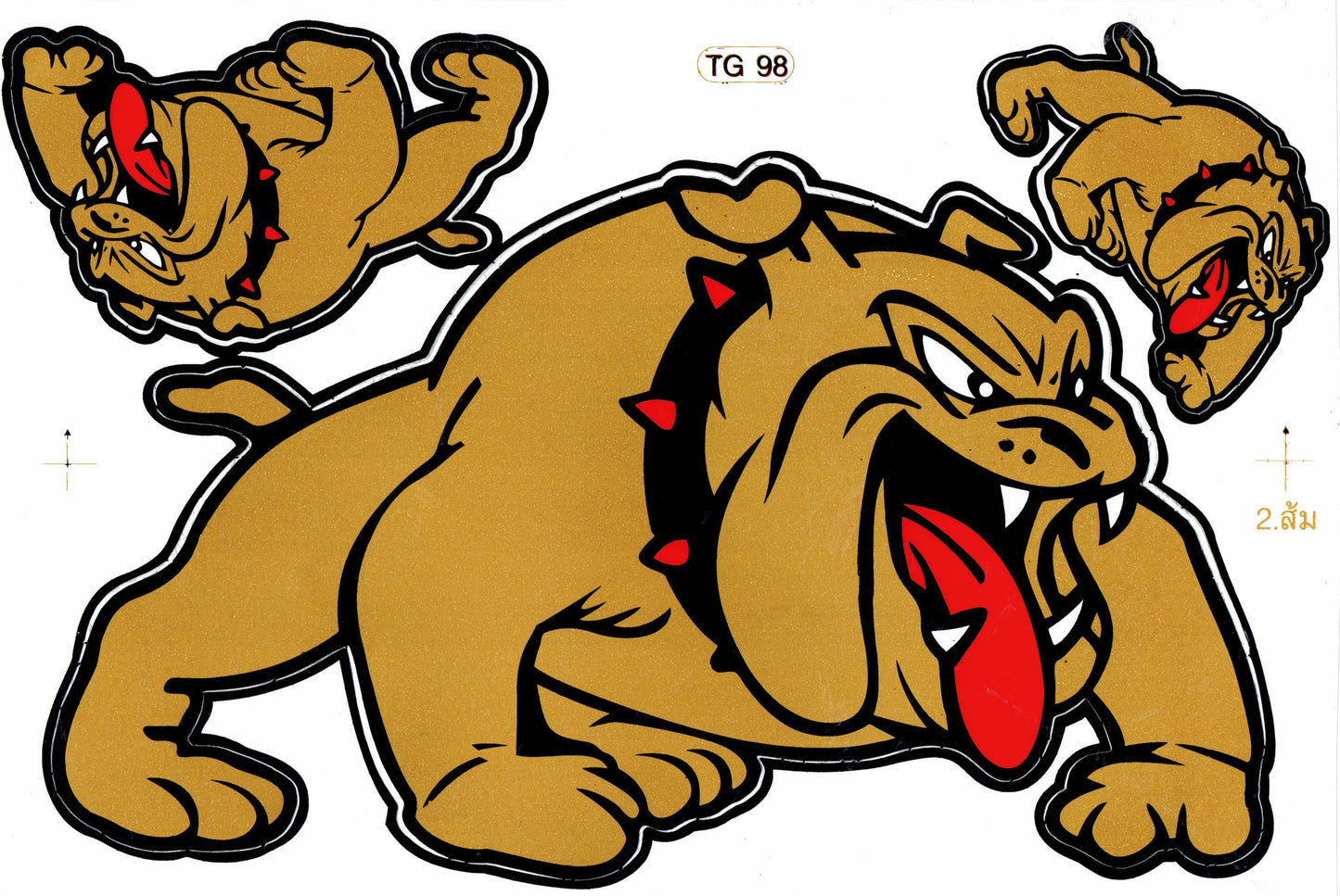 Bulldogge Hund gold Aufkleber Sticker Motorrad Roller Skateboard Auto Tuning Modellbau selbstklebend 300