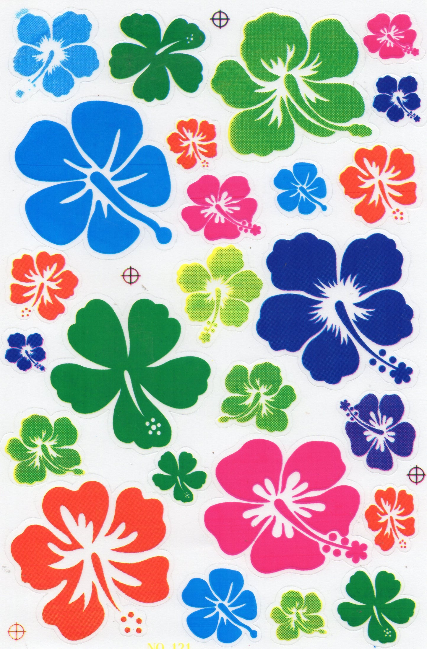 Orchids Hibiscus Flowers Plants Stickers for Children Crafts Kindergarten Birthday 1 sheet 316