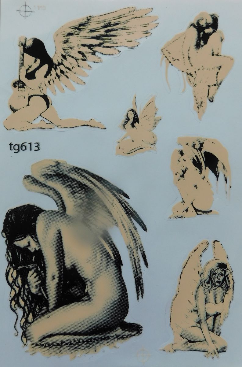 Angel Tattoo Aufkleber Sticker Motorrad Roller Skateboard Auto Tuning Modellbau selbstklebend 439