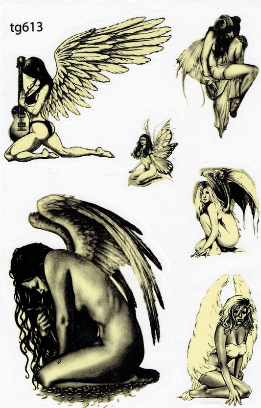 Angel Tattoo Aufkleber Sticker Motorrad Roller Skateboard Auto Tuning Modellbau selbstklebend 458