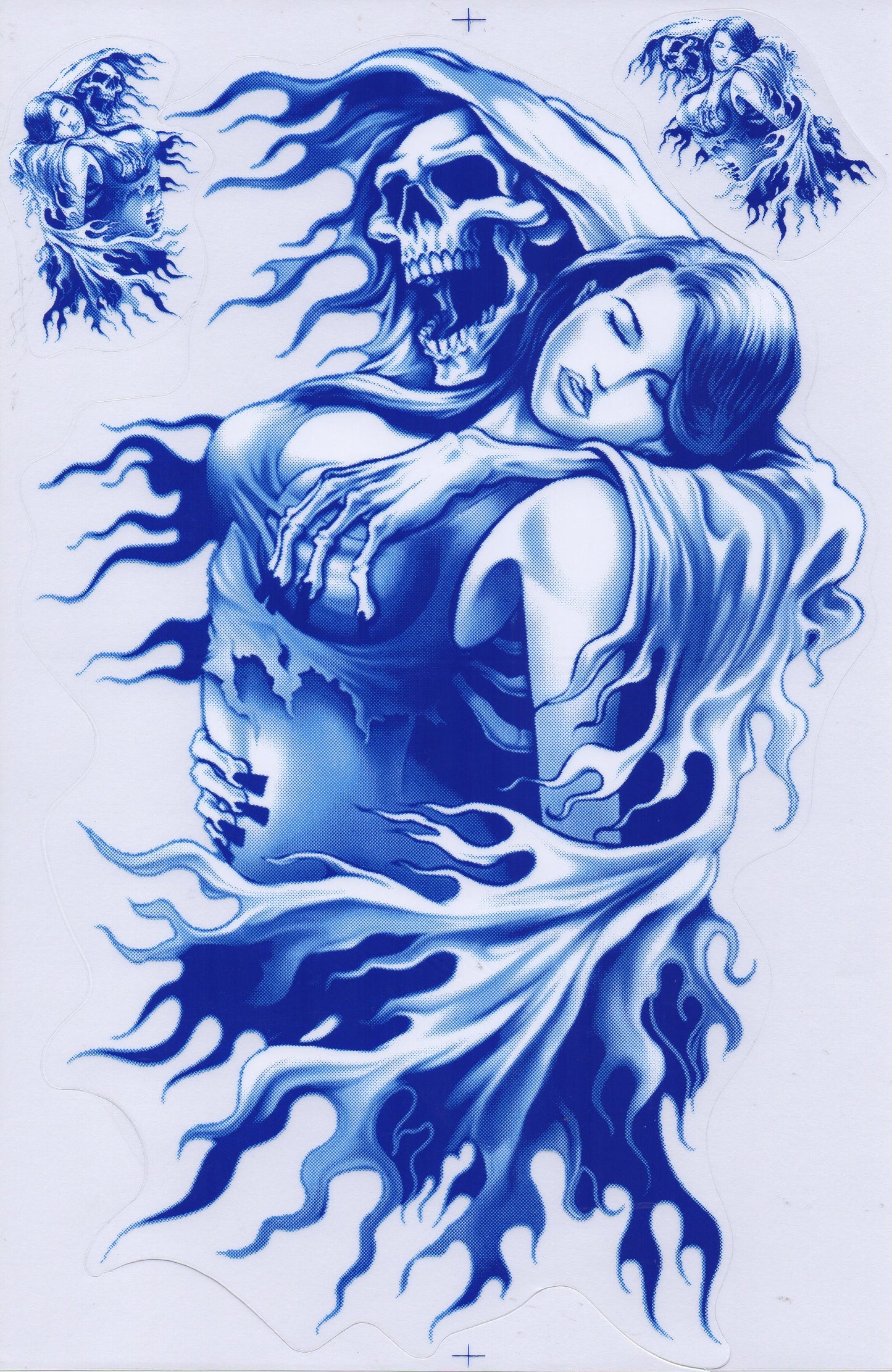 Grim Reaper Woman Skull Sticker Motorbike Scooter Skateboard Car Tuning Model Building Self-Adhesive 460