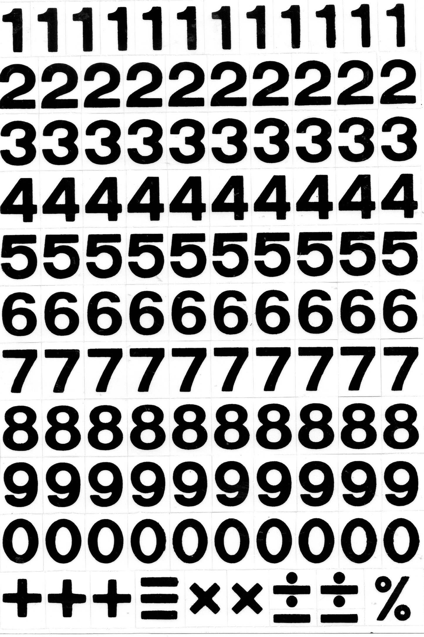 Numbers Numbers 123 Black 18 mm High Sticker for Office Folders Children Crafts Kindergarten Birthday 1 Sheet 466