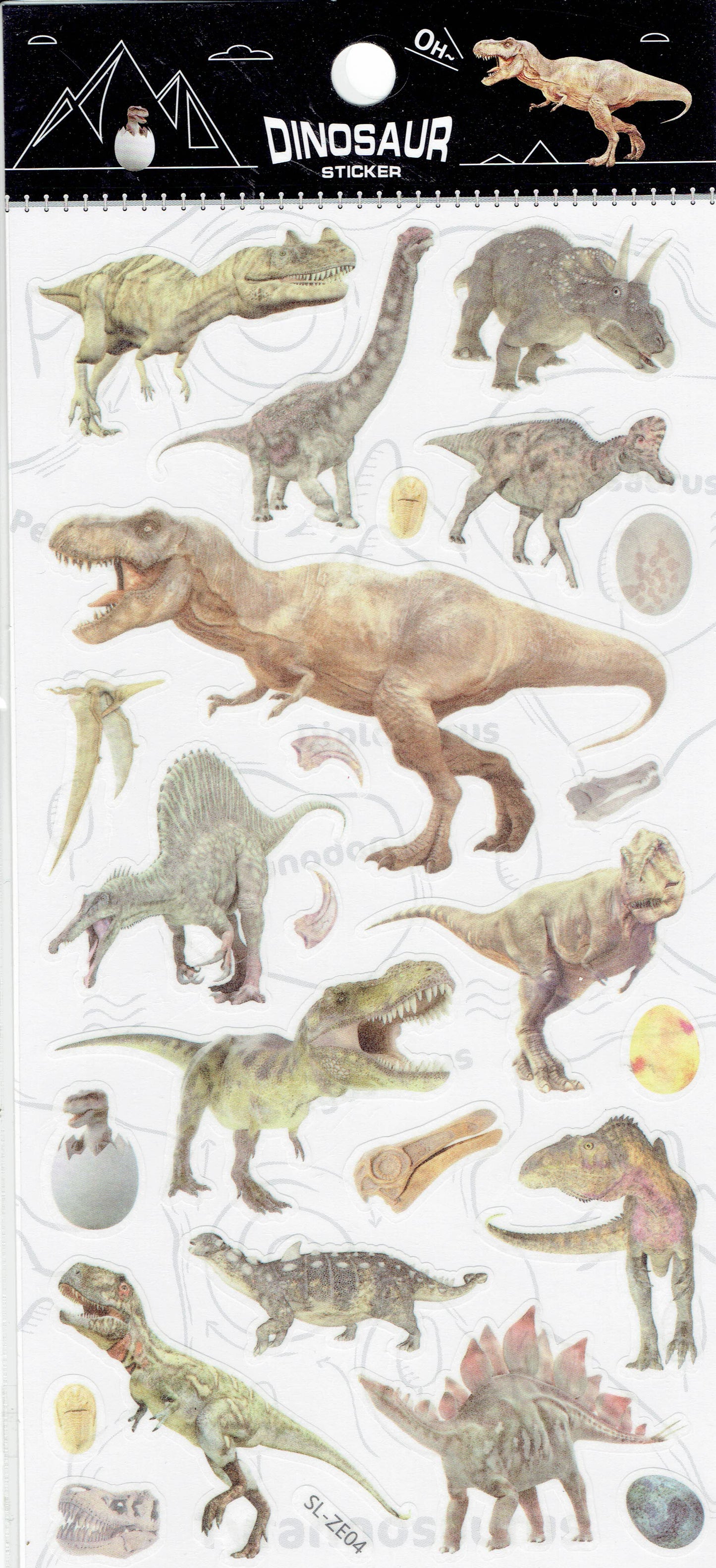 3D Dinosaurier Dino Jurassic T-Rex Raptor Aufkleber Sticker für Kinder Basteln Kindergarten Geburtstag 1 Bogen 481