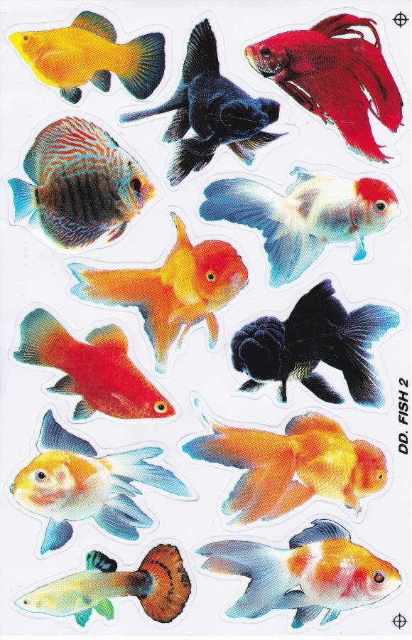 Fische Meer Aquarium Fisch Tiere Aufkleber Sticker für Kinder Basteln Kindergarten Geburtstag 1 Bogen 496