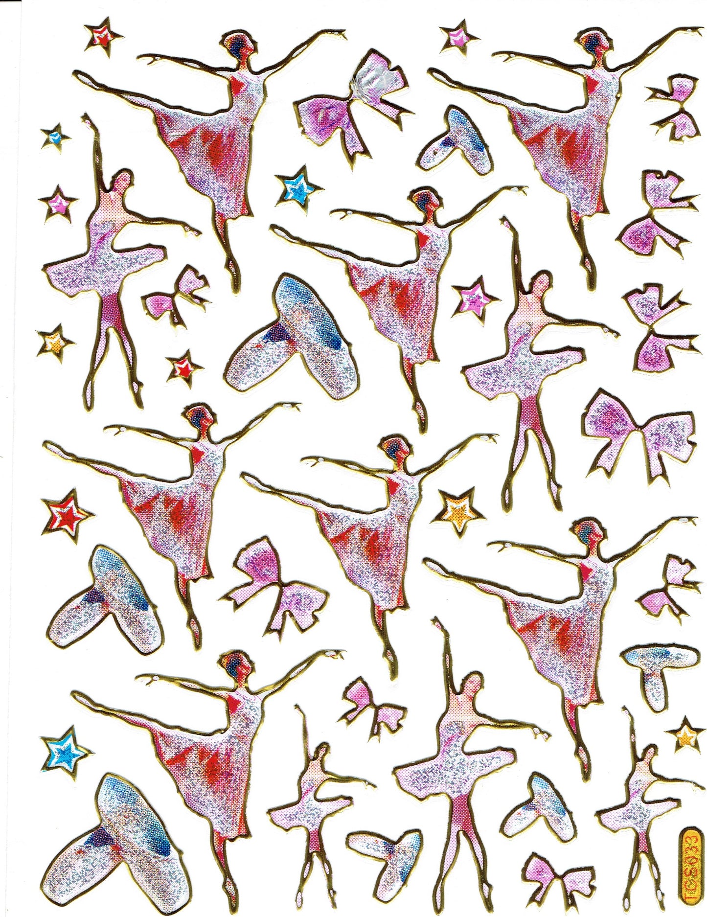 Ballet Dancing Music Classic Sticker Metallic Glitter Effect School Children Crafts Kindergarten 1 sheet 528