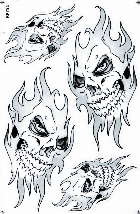 Totenkopf Skull Aufkleber Sticker Motorrad Roller Skateboard Auto Tuning Modellbau selbstklebend 529