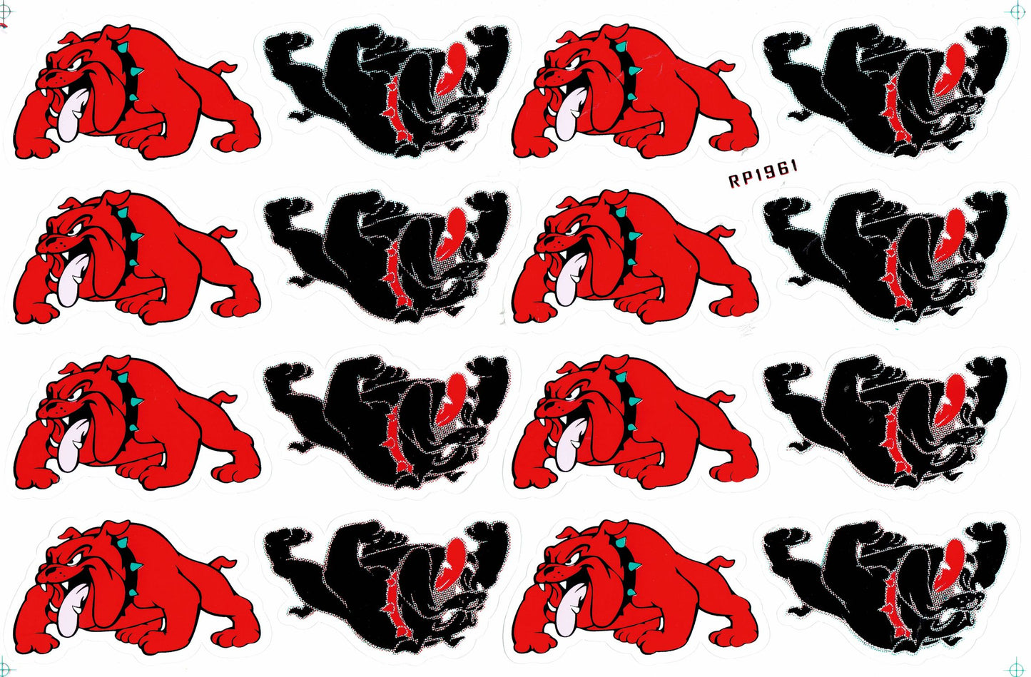 Bulldogge Hund rot schwarz Aufkleber Sticker Motorrad Roller Skateboard Auto Tuning Modellbau selbstklebend 534