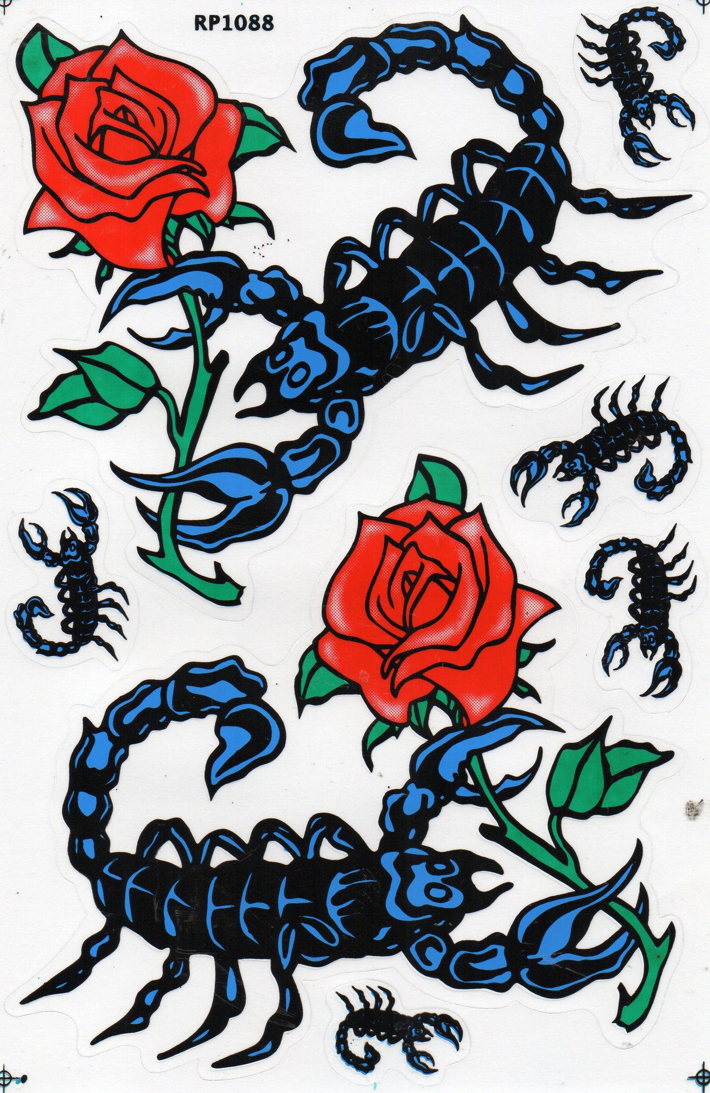 Skorpione Rosen Aufkleber Sticker Motorrad Roller Skateboard Auto Tuning Modellbau selbstklebend 545