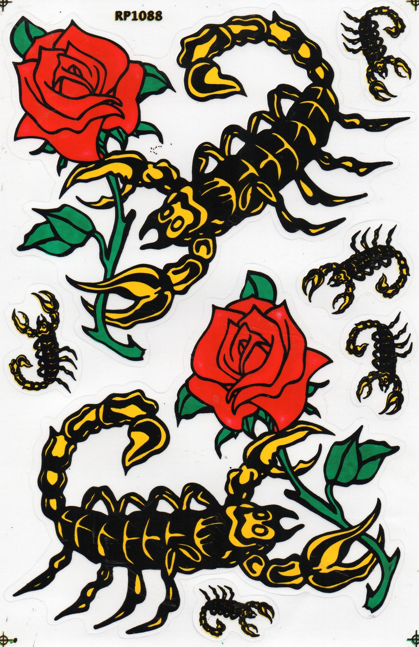 Skorpione Rosen Aufkleber Sticker Motorrad Roller Skateboard Auto Tuning Modellbau selbstklebend 549