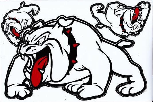 Bulldogge Hund weiss Aufkleber Sticker Motorrad Roller Skateboard Auto Tuning Modellbau selbstklebend 082