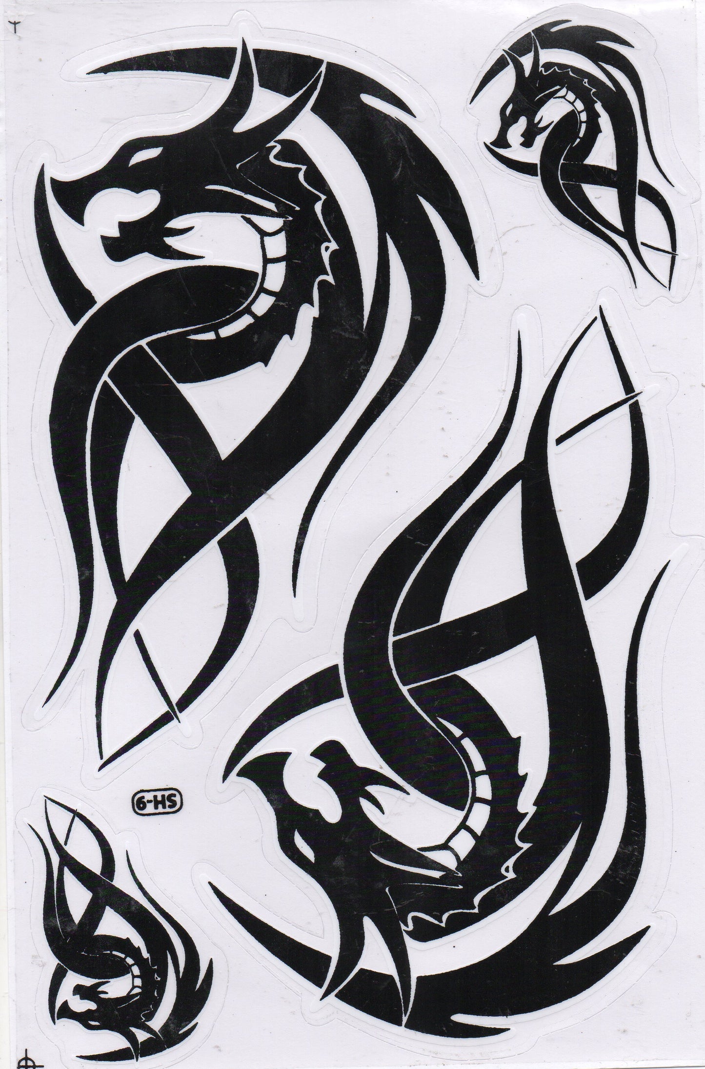 Drachen Schlange schwarz Aufkleber Sticker Motorrad Roller Skateboard Auto Tuning selbstklebend 088