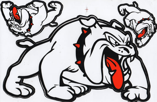 Bulldogge Hund weiss Aufkleber Sticker Motorrad Roller Skateboard Auto Tuning Modellbau selbstklebend 093