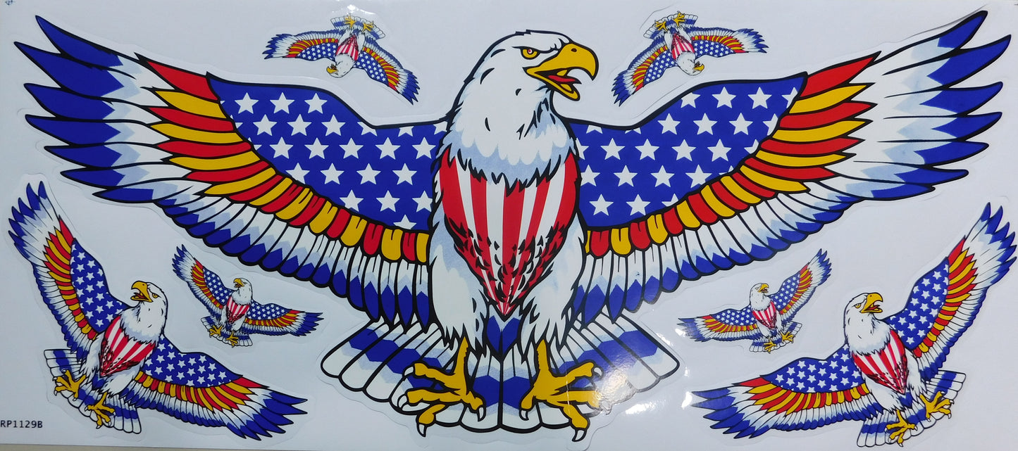 Eagle Falcon blue extra big Sticker Decal Foil 1 Sheet 530 mm x 230 mm weatherproof Motorcycle Scooter Skateboard Car Tuning self-adhesive