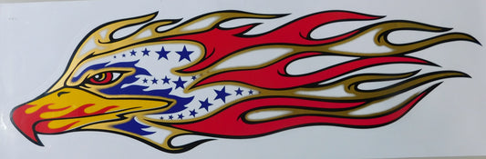 Adler Falke Grosse Flammen Feuer Sticker Aufkleber Folie 1 Blatt 530 mm x 170 mm wetterfest Motorrad Roller Skateboard Auto Tuning selbstklebend