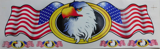 Adler Falke USA Flammen Feuer Sticker Aufkleber Folie 1 Blatt 530 mm x 170 mm wetterfest Motorrad Roller Skateboard Auto Tuning selbstklebend