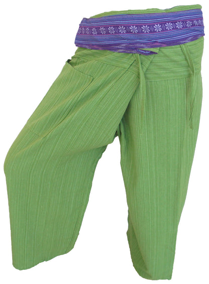 RESTPOSTEN Fischerhosen viele Farben Moderne Unisex Thai Fisherman Pants festen Stoff Hosen Yoga Massage