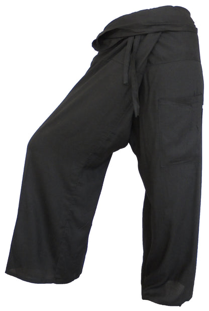 Pantalons de pêcheur multicolores : Pantalons de pêcheur thaïlandais modernes et non genrés en tissu léger pour le yoga et le massage.