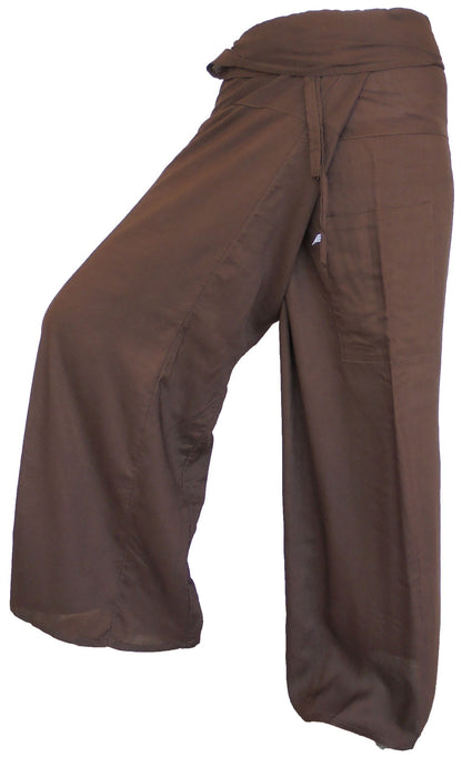 Pantalons de pêcheur multicolores : Pantalons de pêcheur thaïlandais modernes et non genrés en tissu léger pour le yoga et le massage.