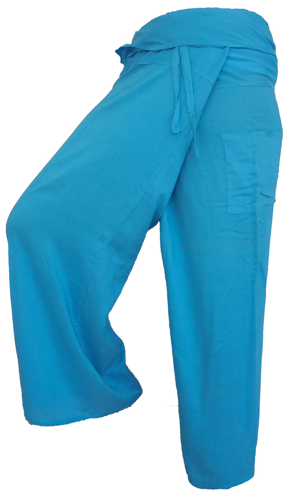 Pantalons de pêcheur multicolores : Pantalons de pêcheur thaïlandais modernes et non genrés en tissu léger pour le yoga et le massage.