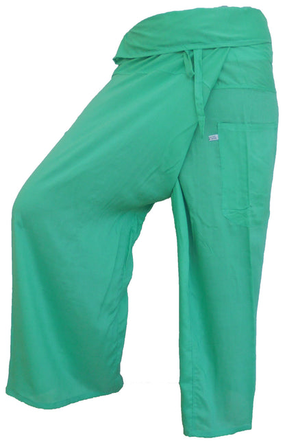 Pantalons de pêcheur multicolores : Pantalons de pêcheur thaïlandais modernes et non genrés en tissu léger pour le yoga et le massage.