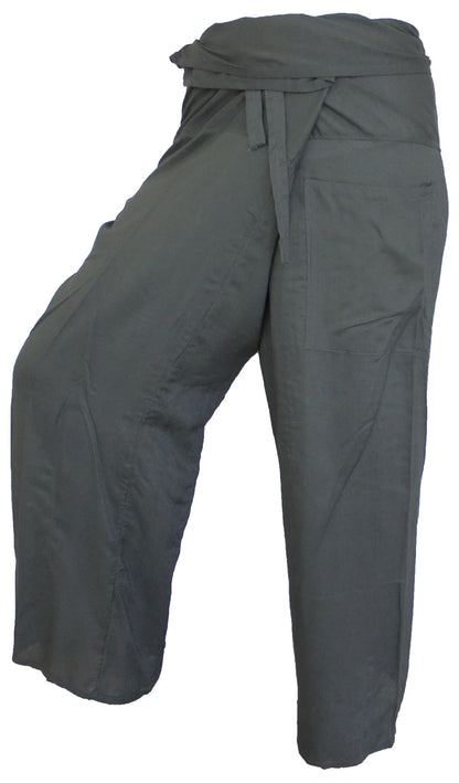 Pantalons de pêcheur multicolores : Pantalons de pêcheur thaïlandais modernes et non genrés en tissu léger pour le yoga et le massage.