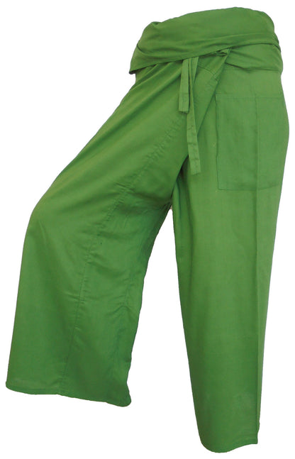 Pantalons de pêcheur multicolores : Pantalons de pêcheur thaïlandais modernes et non genrés en tissu léger pour le yoga et le massage.