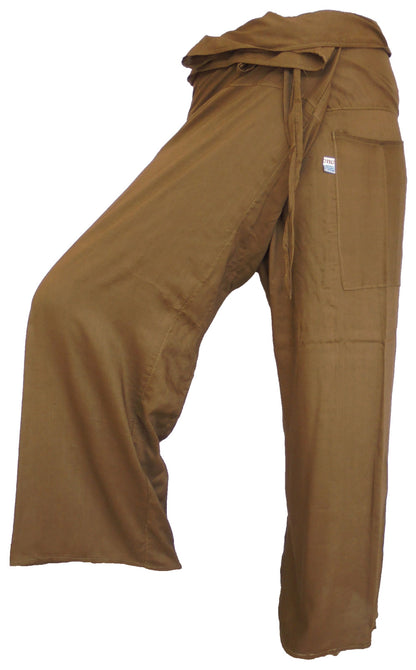 Pantalons de pêcheur multicolores : Pantalons de pêcheur thaïlandais modernes et non genrés en tissu léger pour le yoga et le massage.