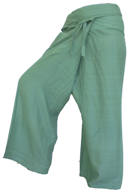 Pantalons de pêcheur multicolores : Pantalons de pêcheur thaïlandais modernes et non genrés en tissu léger pour le yoga et le massage.