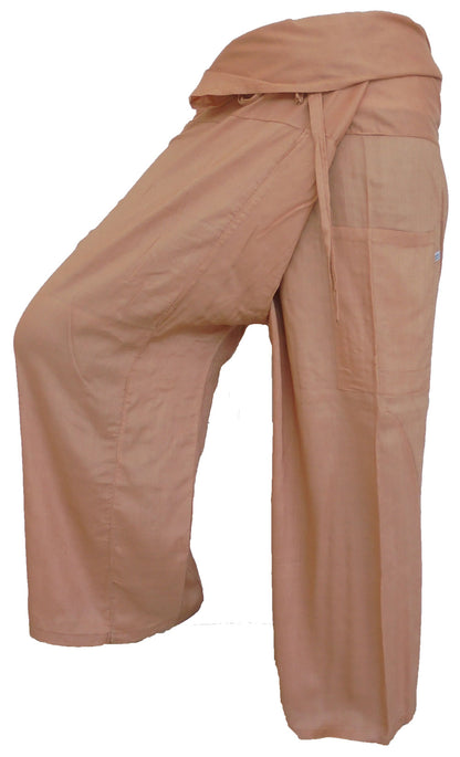 Pantalons de pêcheur multicolores : Pantalons de pêcheur thaïlandais modernes et non genrés en tissu léger pour le yoga et le massage.