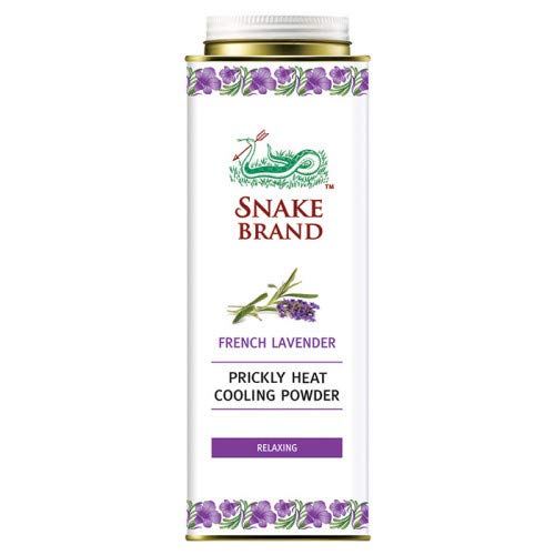Snake Brand Prickly Heat Cooling Powder French Lavender 280g – Kühlendes Körperpuder aus Thailand
