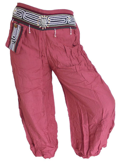 Viele Farben Modern Unisex Aladdin Hosen Haremshosen Asia Rayon Baba Bloomers
