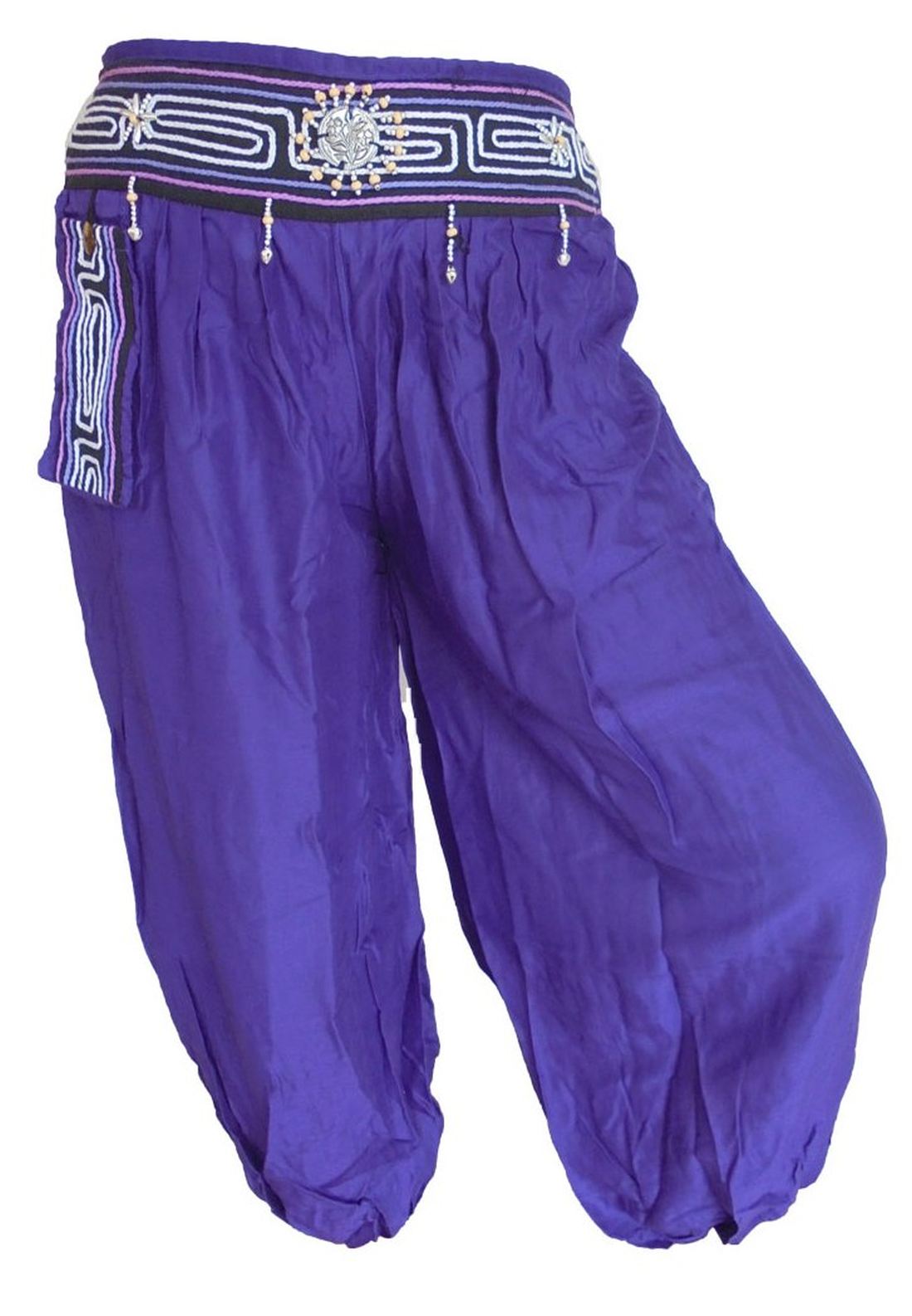 Viele Farben Modern Unisex Aladdin Hosen Haremshosen Asia Rayon Baba Bloomers