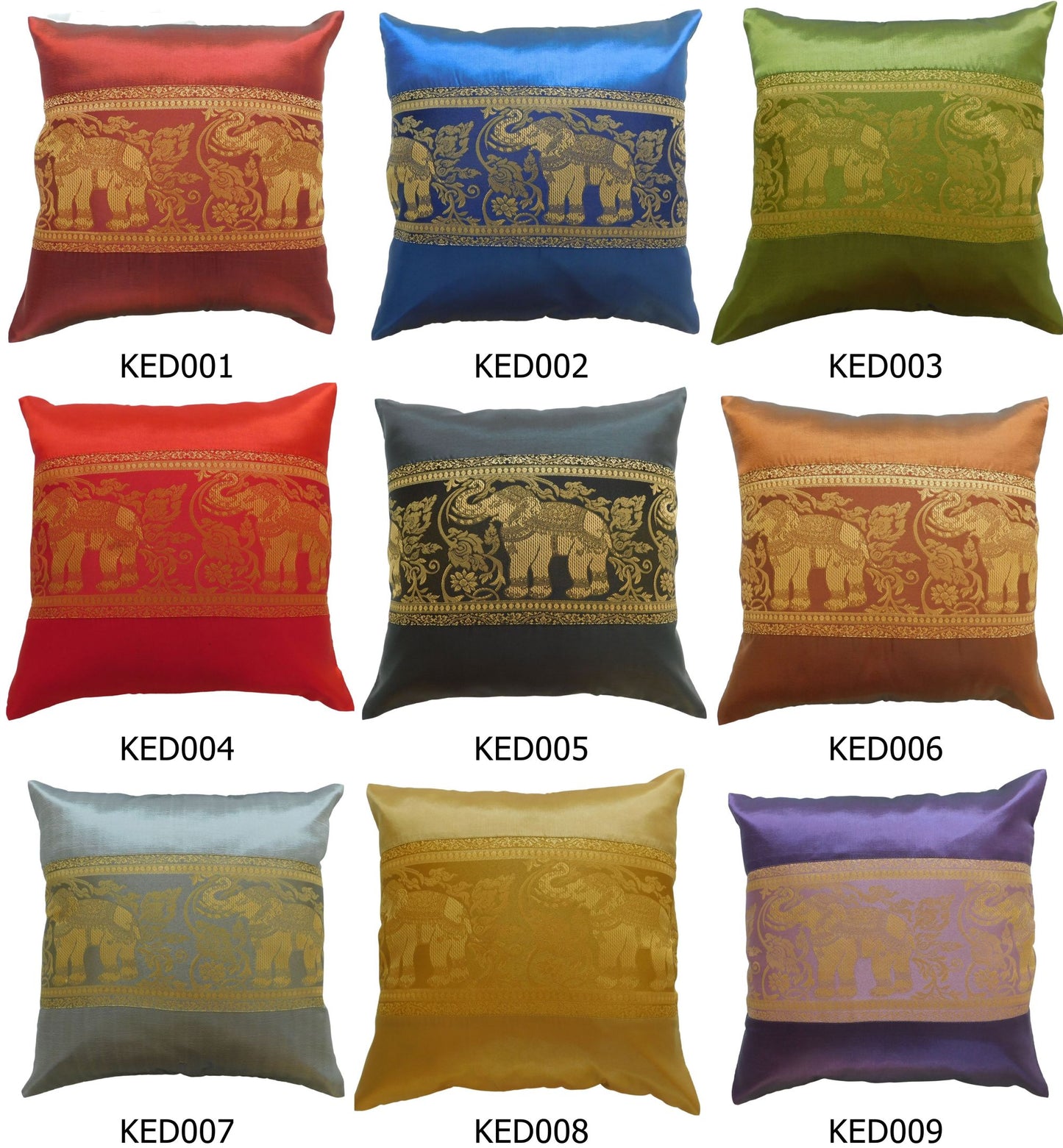 Kissen Kissenbezug Motiv Elefant einfarbig 40x40cm/15.5x15.5in verschiedene Farben Thai Seide Sofa Bett Gartenstuhl