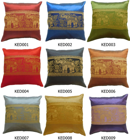 Kissen Kissenbezug Motiv Elefant einfarbig 40x40cm/15.5x15.5in verschiedene Farben Thai Seide Sofa Bett Gartenstuhl