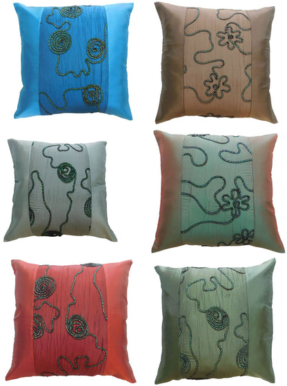 Kissen Kissenbezug Motiv Blumen Efeu verschiedene Farben 40x40cm/15.5x15.5in Thai Seide Sofa Bett Gartenstuhl