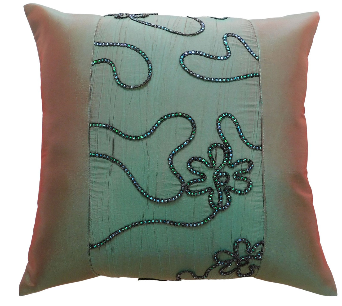 Kissen Kissenbezug Motiv Blumen Efeu verschiedene Farben 40x40cm/15.5x15.5in Thai Seide Sofa Bett Gartenstuhl