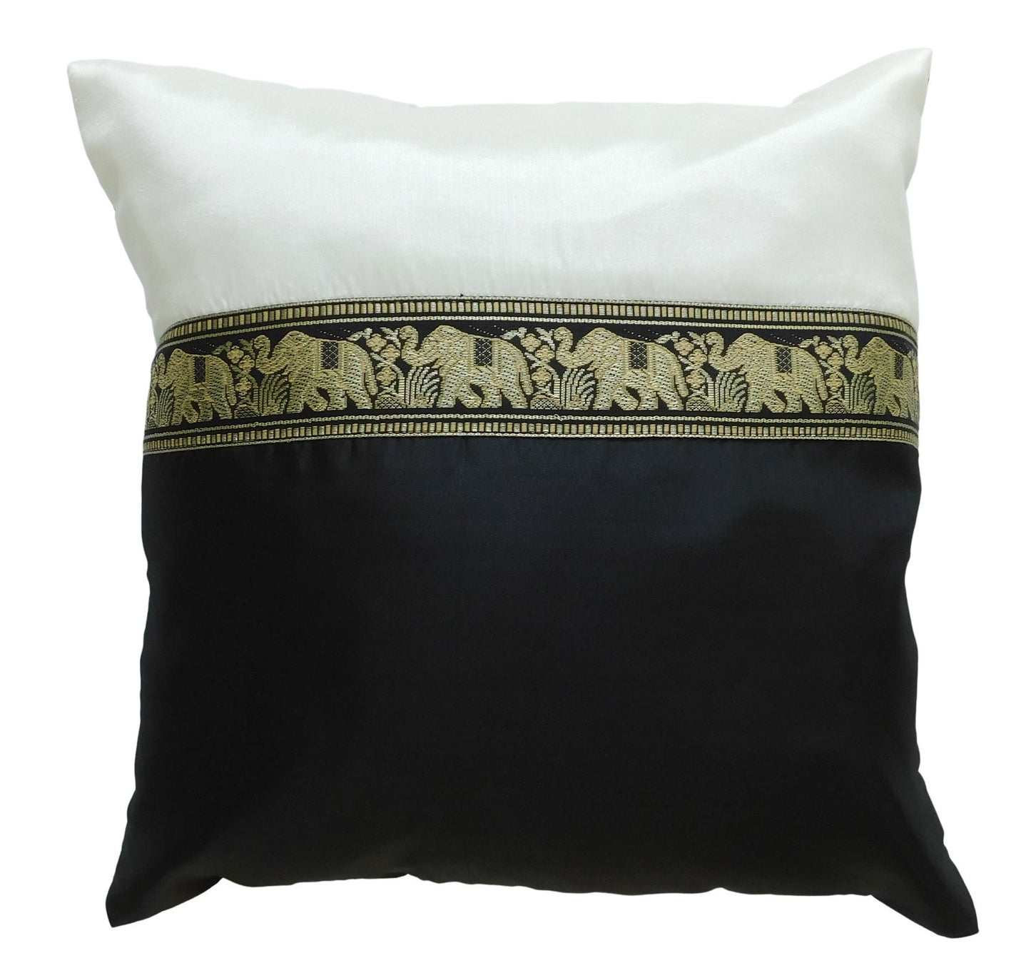 Kissen Kissenbezug Motiv Elefant zweifarbig 40x40cm/15.5x15.5in verschiedene Farben Thai Seide Sofa Bett Gartenstuhl