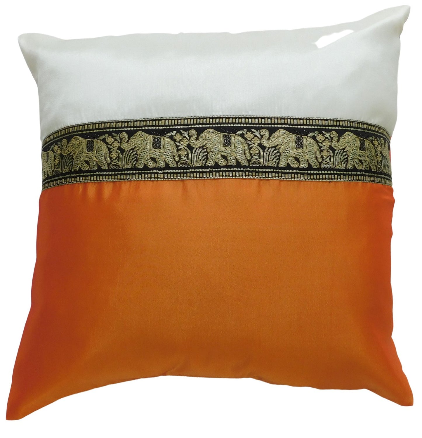 Kissen Kissenbezug Motiv Elefant zweifarbig 40x40cm/15.5x15.5in verschiedene Farben Thai Seide Sofa Bett Gartenstuhl