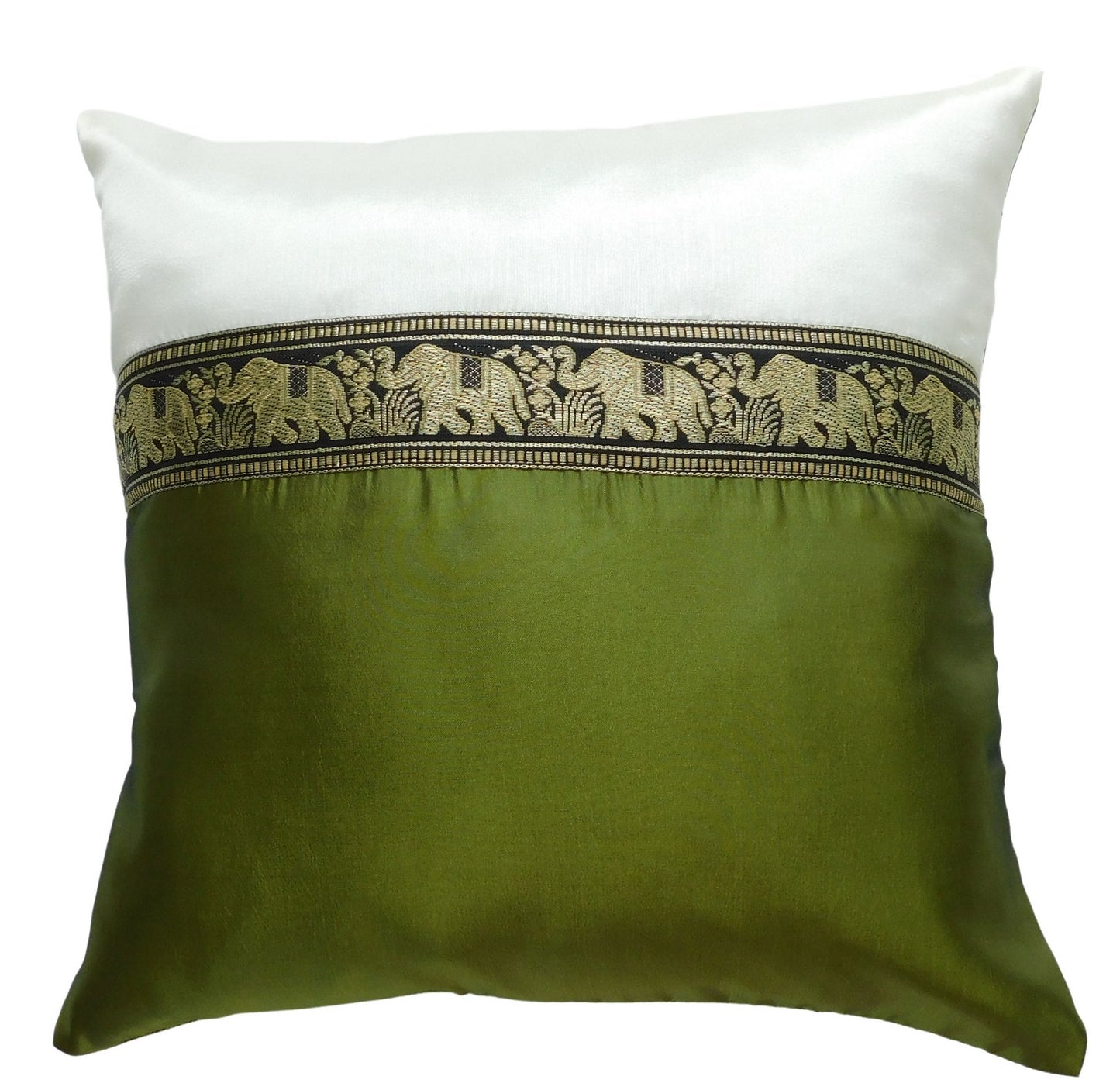 Kissen Kissenbezug Motiv Elefant zweifarbig 40x40cm/15.5x15.5in verschiedene Farben Thai Seide Sofa Bett Gartenstuhl