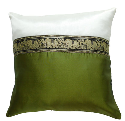 Kissen Kissenbezug Motiv Elefant zweifarbig 40x40cm/15.5x15.5in verschiedene Farben Thai Seide Sofa Bett Gartenstuhl