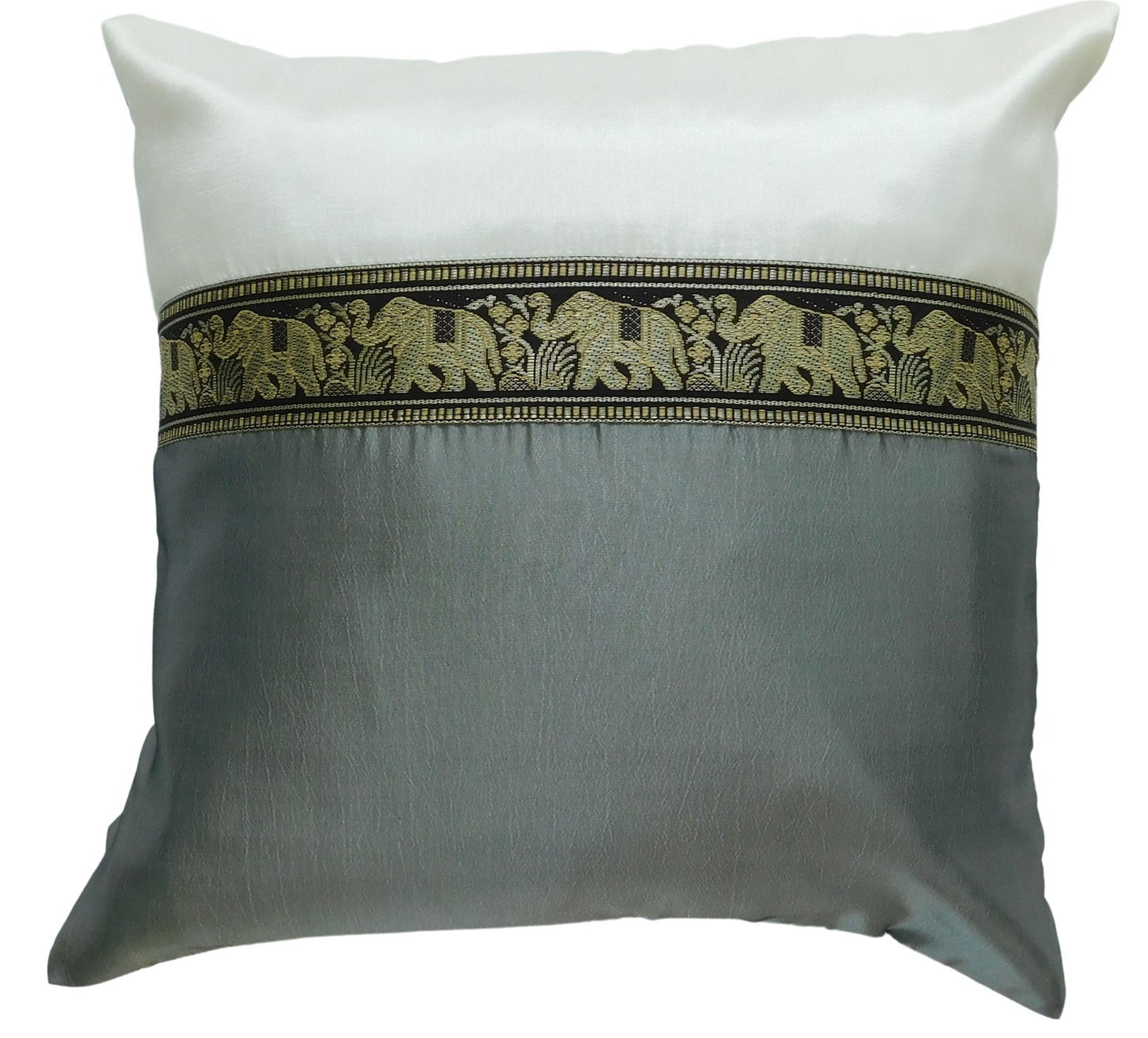 Kissen Kissenbezug Motiv Elefant zweifarbig 40x40cm/15.5x15.5in verschiedene Farben Thai Seide Sofa Bett Gartenstuhl