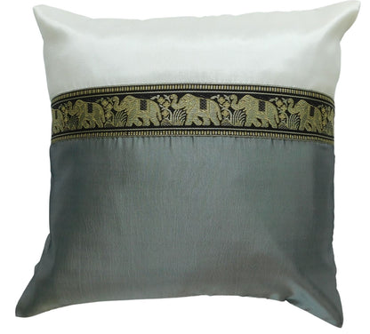 Kissen Kissenbezug Motiv Elefant zweifarbig 40x40cm/15.5x15.5in verschiedene Farben Thai Seide Sofa Bett Gartenstuhl