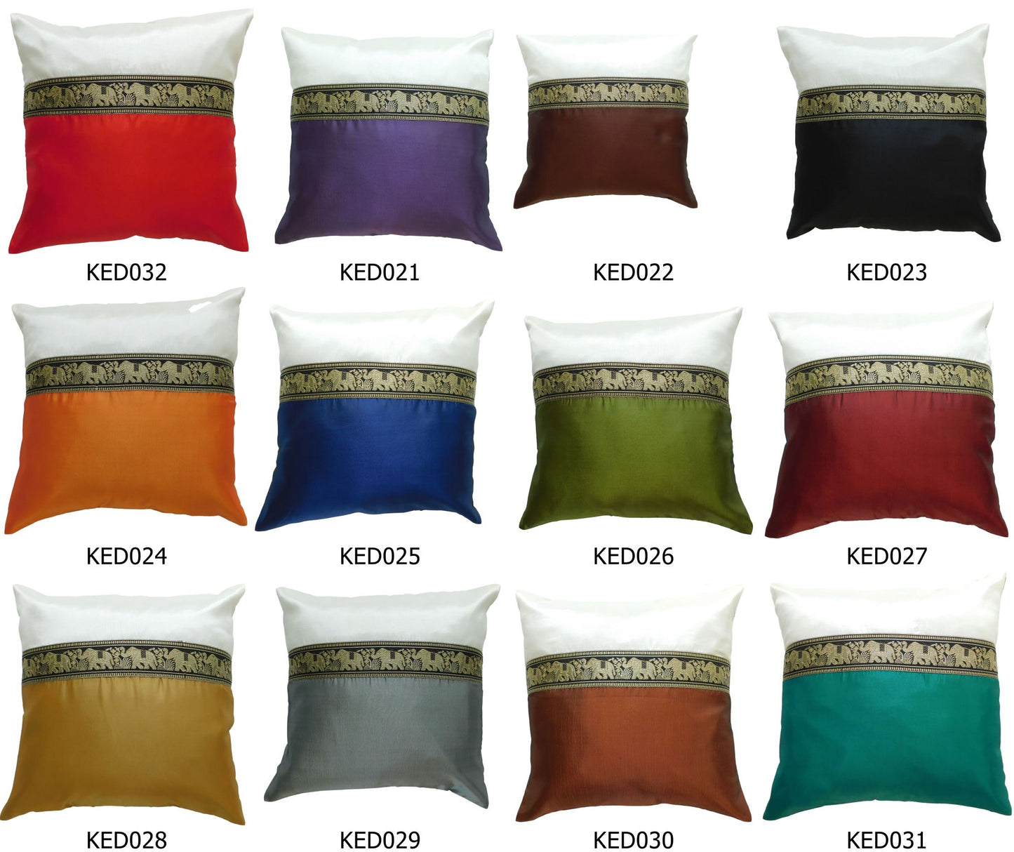 Kissen Kissenbezug Motiv Elefant zweifarbig 40x40cm/15.5x15.5in verschiedene Farben Thai Seide Sofa Bett Gartenstuhl