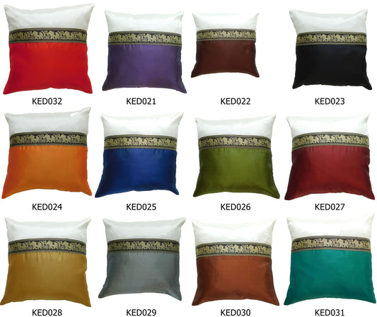 Kissen Kissenbezug Motiv Elefant zweifarbig 40x40cm/15.5x15.5in verschiedene Farben Thai Seide Sofa Bett Gartenstuhl