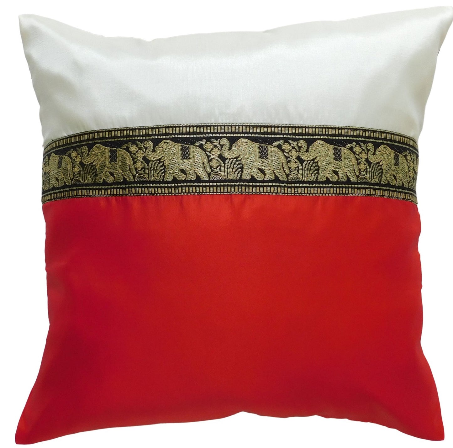 Kissen Kissenbezug Motiv Elefant zweifarbig 40x40cm/15.5x15.5in verschiedene Farben Thai Seide Sofa Bett Gartenstuhl
